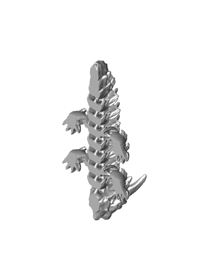 Frostbite, Winter Dragon Child - Articulated Snap-Flex Fidget (Medium Tightness Joints) 3d model