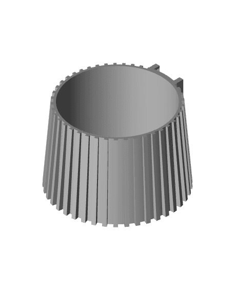 Wall Mount Plant Pot - Vertical Lines Design  3d model