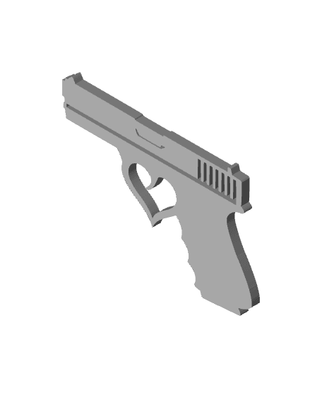 heart gun wall art glock pistol gamer decor 3d model