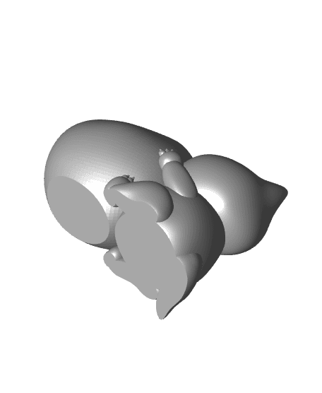 Cat Hugging a Heart 3d model