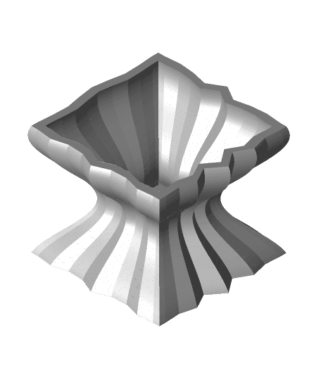 Wavy Planter Vase, Lamp Base Parametric 3d model