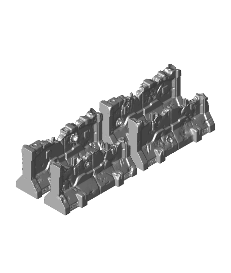 Wall Set - Damaged - Walls 3d model