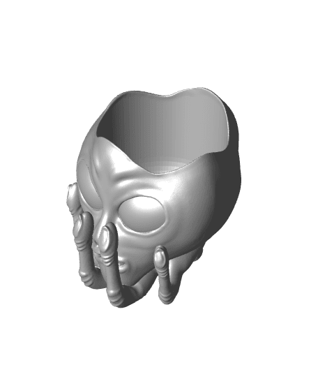 Alien Head in Hand Planter - Easy to Print - With or without drainage. 3d model