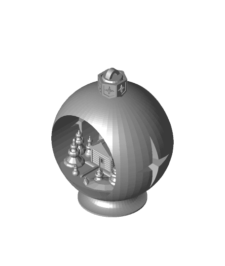 Snow Globe Votive Ornament - Winter Cabin 3d model