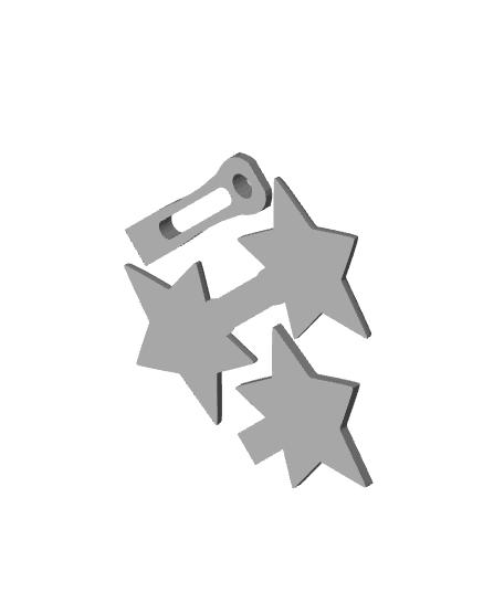 Star-Shaped Clapper Noisemaker Toy :: Classic Novelty Party Favor 3d model