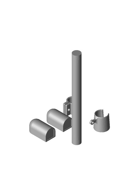 Shower riser rail and head holder.stl 3d model