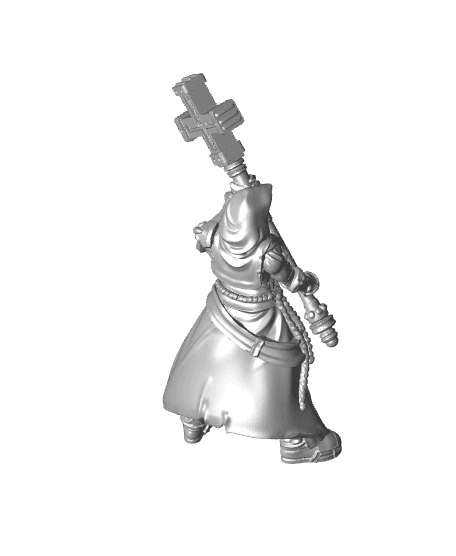 Battle Nuns - 5 Models - PRESUPPORTED - Heaven Hath No Fury - 32 mmm  3d model