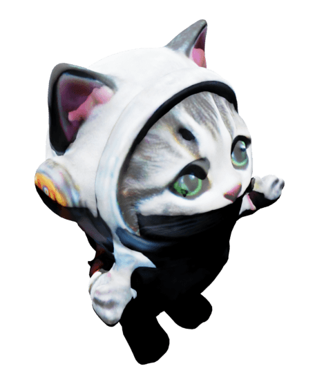 Cutest Kitten Astronaut (2 variations) 3d model