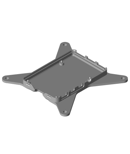 Raspberry Pi 4 case bottom with VESA mount (Remix) 3d model