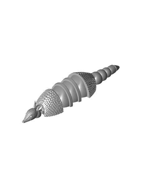 FLEXI ARMADILLO (ARTICULATED) PRINT-IN-PLACE LEVER TOYS 3d model