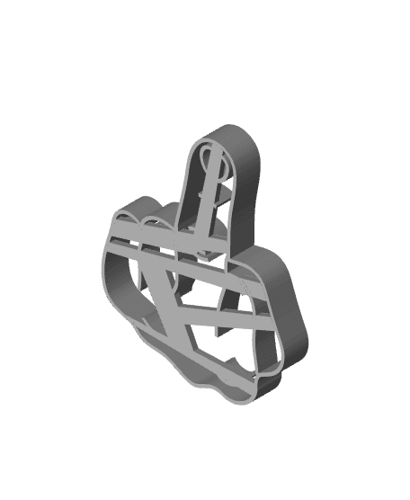 Middle finger cookie cutter 3d model