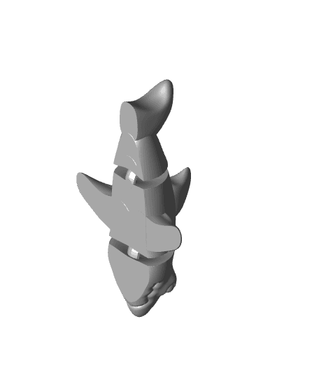 Flexi Shark fidget toy - articulated - print in place 3d model