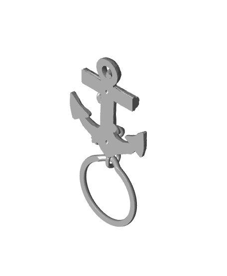 Fouled Anchor Towel Holder 3d model