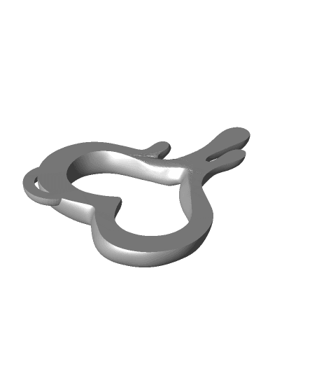 Melted Heart Keyring 3d model