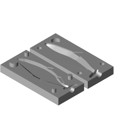 Shad fishing lure mold 3d model