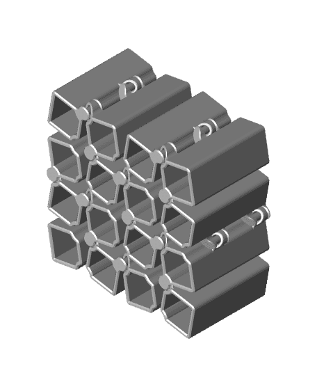 Auxetic Cubes // 18mm 4x4 Stacked 3d model