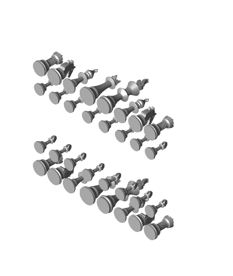 Fire themed Chess set v3.stl 3d model