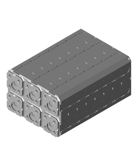 3x2x4 - Topped Multipoint Rail - Multibin Shell 3d model