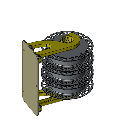 3mm cable spool wall mounted 3d model