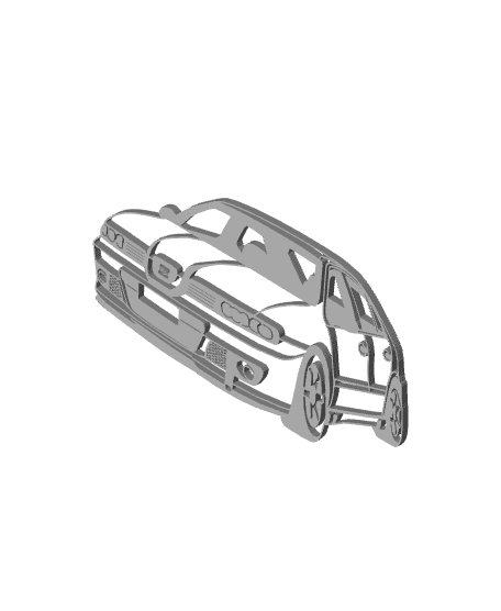 Seat Leon 2d wallart, silhouette 3d model