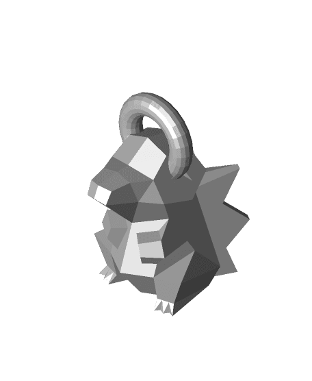 low poly cyndaquil keychain.stl 3d model