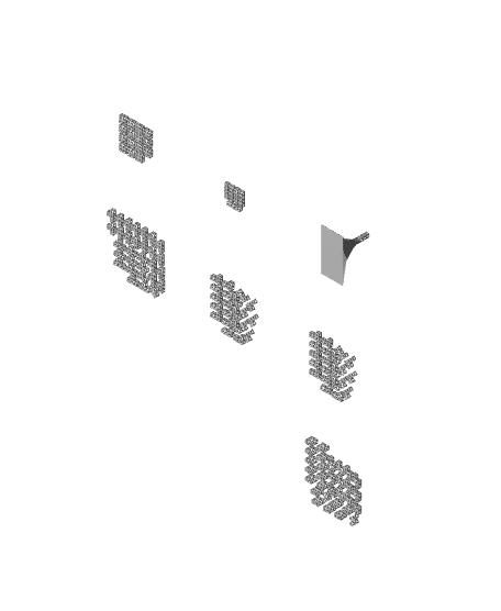 Heart shaped Tetris puzzle with a stand 3d model