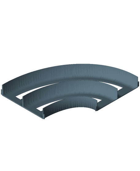 Two Lane 155mm Inner Radius 90 degree rising corner 3d model