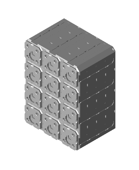 3x4x2 - Topped Multipoint Rail - Multibin Shell 3d model