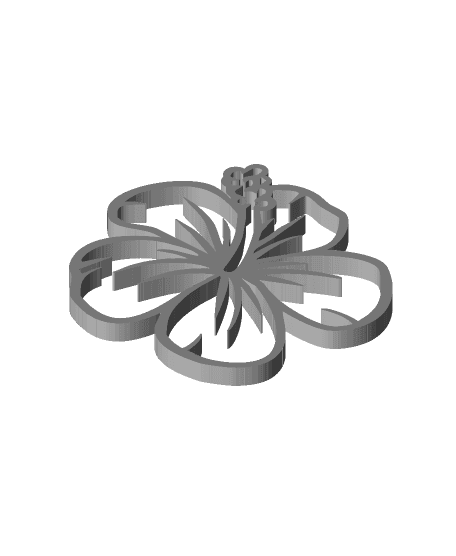 Hibiscus outline 3d model