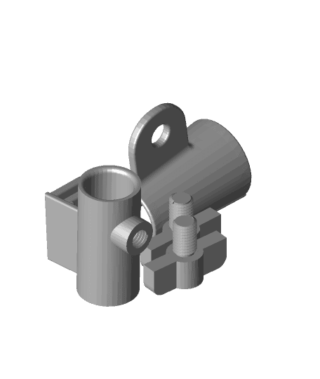 mic mount for a 22mm cylinder/ broomstick.stl 3d model