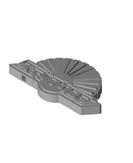 Rising Sun Round Keychain 3d model