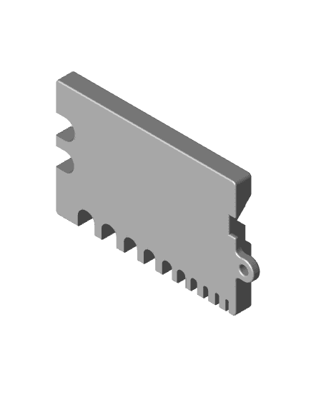 Simpler metric screw measuring device M2-M12 (Empty back side) - 70mm 3d model