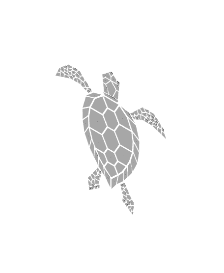 Geometric Turtle sea wall art 3d model