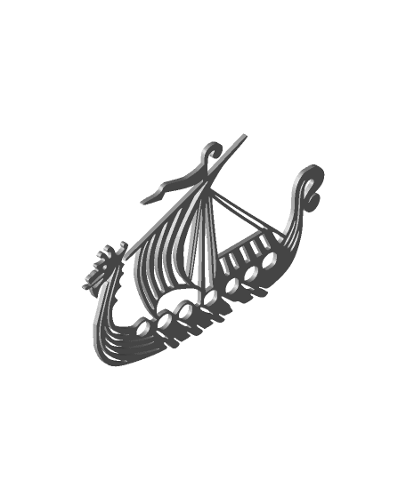 Drakkar Viking 2D .stl 3d model