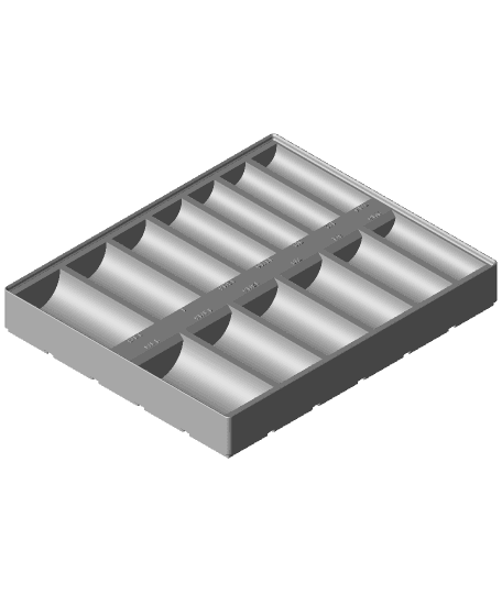 Gridfinity 5x6 Half Inch Deep Impact Socket Set SAE,Imperial - Pittsburgh 3d model