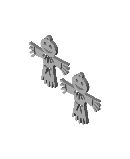 scarecrow earrings autumn jewelry thanksgiving pendant 3d model