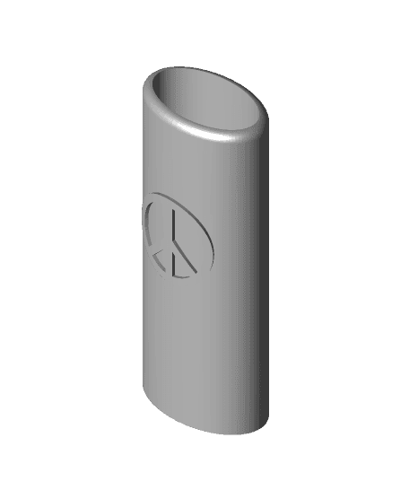 Bic Classic Lighter Case + Keychain (Peace Sign) 3d model