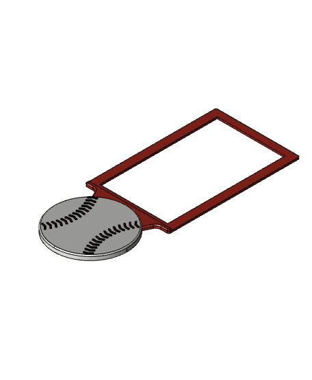 Baseball Light Switch Backer 3d model