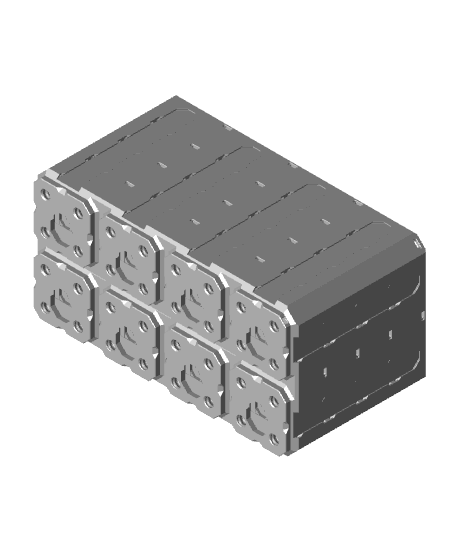 4x2x2 - Topped Multipoint Rail - Multibin Shell 3d model