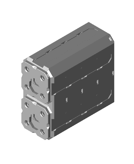 1x2x2 - Topped Multipoint Rail - Multibin Shell 3d model