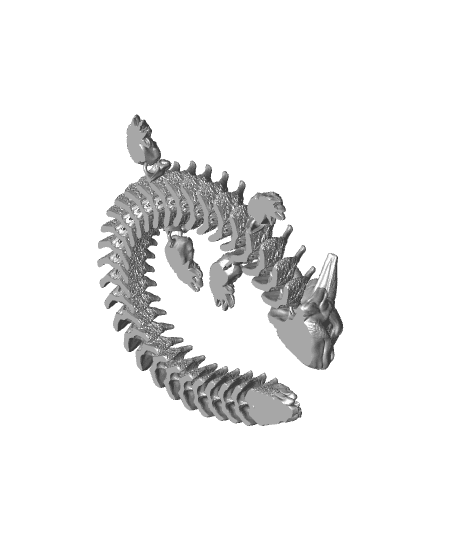 Cold Spell, Winter Dragon - Articulated Dragon Snap-Flex Fidget (LooseJoints) 3d model