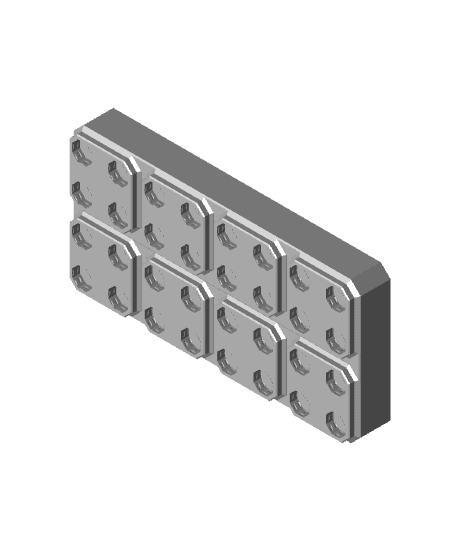 4x2x0·5, No Lock Holes, Multigrid Bin For 24.6mm bottles 3d model