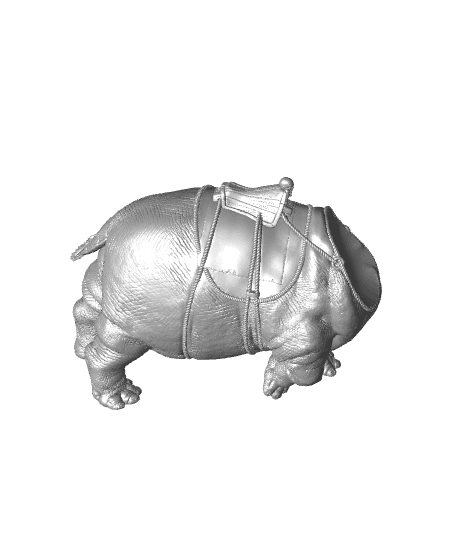 Ogre Hippopotamus Hero - With Free Dragon Warhammer - 5e DnD Inspired for RPG and Wargamers 3d model