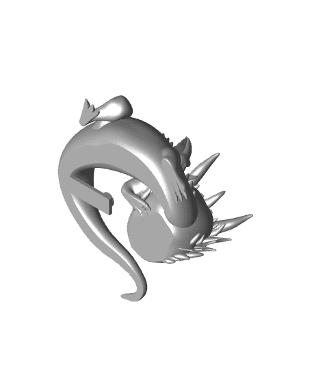 baby dragon with a rose - for valentine's Day 3d model