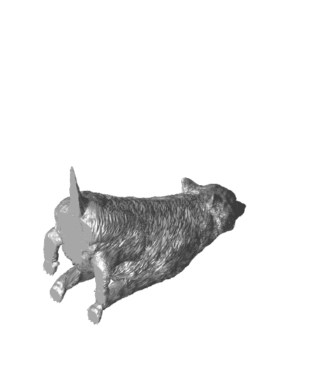 Wolf howling at the moon 3d model