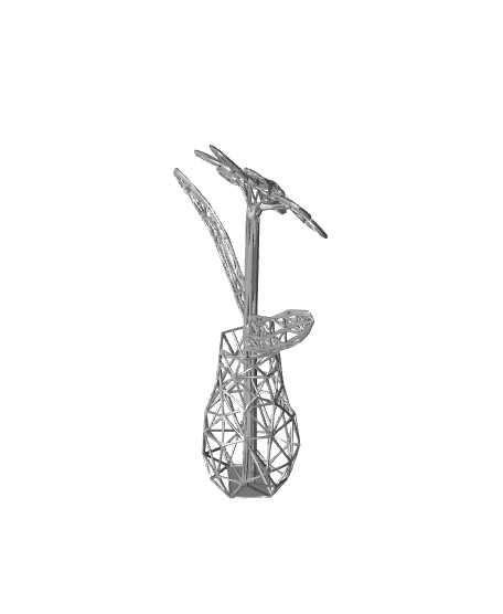 WIRE FRAME FLOWER - DESK DECOR FIGURE FOR RESIN PRINTING 3d model