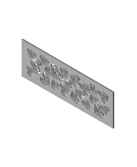 Box with sliding heart lid - rectangle 3d model