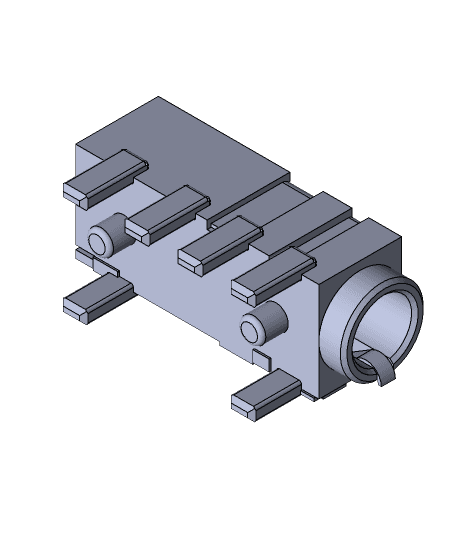 FC68128 4-way 3.5mm Jack Connector 3d model