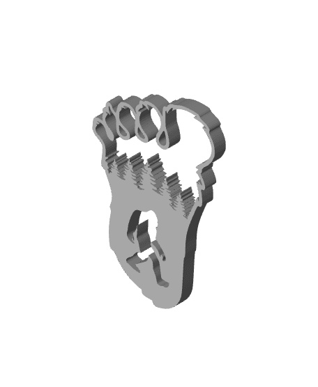 big foot wall art bigfoot wall decor 2d art 3d model