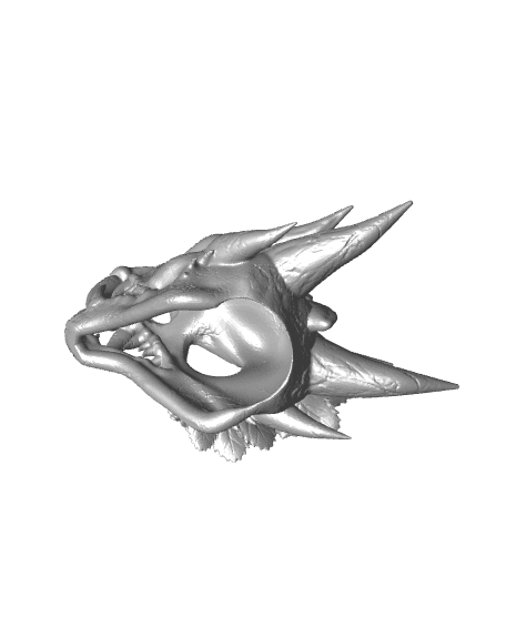 Dragon Skull - Dragon Skull with Flowers 3d model